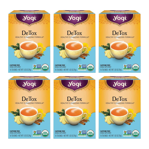 Yogi Tea DeTox Tea - 16 Tea Bags per Pack (6 Packs) - Organic Detox Tea for Digestive & Circulation Support - Includes Burdock, Dandelion, Ginger ...