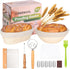 Banneton Bread Proofing Basket Set of 2 with Sourdough Bread Baking Supplies, 9" Round & 10" Oval, Bread Lame + Linen Liner + Dough Scraper + Bast...