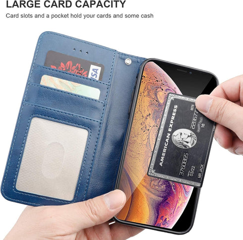 Bocasal for iPhone Xs/X Wallet Case with Card Holder PU Leather Magnetic Detachable Kickstand Shockproof Wrist Strap Removable Flip Cover for iPho...