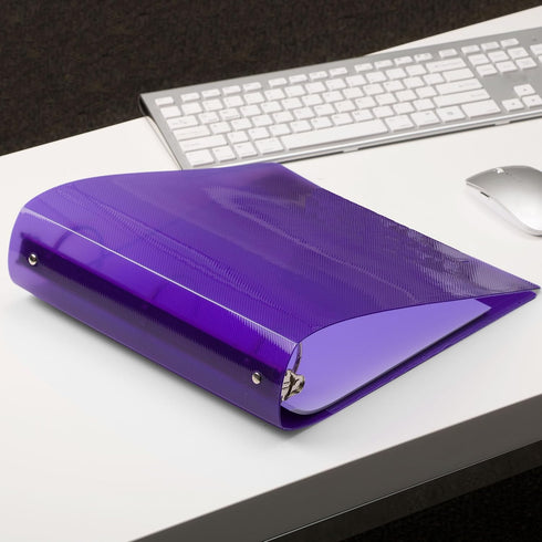 JAM PAPER Plastic 2 inch Binder - Purple 3 Ring Binder - Sold Individually...