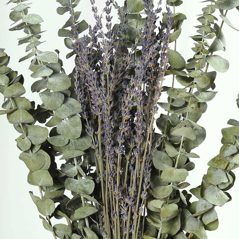 115 PCS Dried Eucalyptus Stems & Lavender Flowers Bundle for Shower, 17'' Natural Real Live Eucalyptus Leaves Greenery Hanging Lavender Shower Pla...