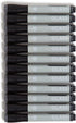 U Brands Liquid Glass Board Dry Erase Markers With Erasers, Set of 12, Black, Low-Odor, Bullet (3 mm) Point...