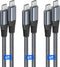 Puxnoin USB C to USB C Cable 6ft 60w, 3Pack USB C Cable, PD Type C Charging Cable Fast Charging Compatible with iPhone 15, MacBook Pro, iPad Pro, ...