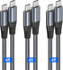 Puxnoin USB C to USB C Cable 6ft 60w, 3Pack USB C Cable, PD Type C Charging Cable Fast Charging Compatible with iPhone 15, MacBook Pro, iPad Pro, ...