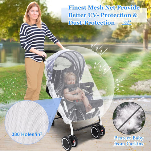 South to East Mosquito Net for Stroller, Baby Bug Netting with Storage Bag, Breathable & Portable Mosquito Nets for Strollers, Car Seat, Bassinet,...