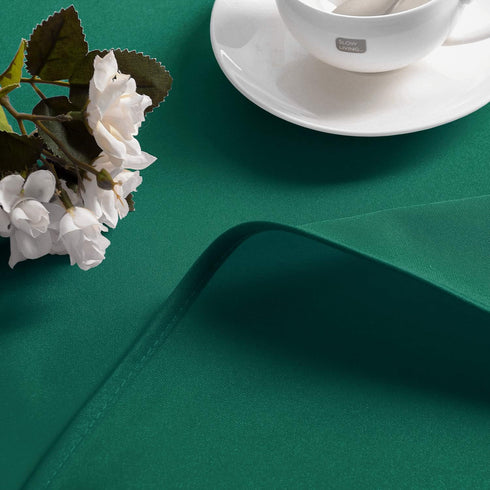 Hiasan Round Tablecloth 70 Inch - Waterproof Stain Resistant Spillproof Polyester Fabric Table Cloth for Dining Room Kitchen Party, Emerlad Green...