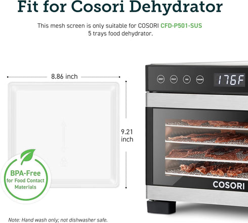COSORI Food Dehydrator Accessories, Fruit Leather Roll Sheets for 5-Tray CFD-P501-SUS Only, BPA-Free, CRP-P501FR-WUS, 2 Pack...