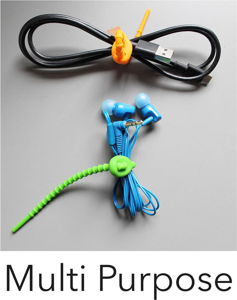 Multi Purpose Silicone Zip Ties - 20 pcs - 6 inch Cable Ties - Double Lock Twist Ties in Multi Color (Red, Blue, Green, Orange) - Extra Hold Reusa...