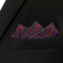 S&W SHLAX&WING Paisley Mens Tie Blue Red Matching Pocket Square Only...