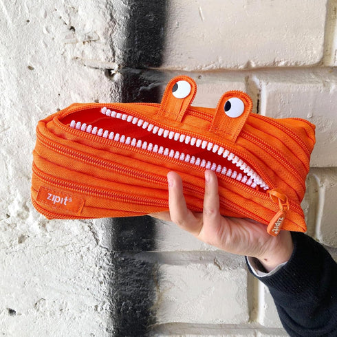 ZIPIT Monster Pencil Case for Kids | Pencil Pouch for School, College and Office | Pencil Bag for Kids (Orange)...