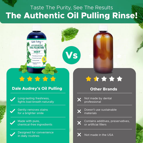 Ayurvedic Oil Pulling Rinse for Teeth and Gums | Made in USA Alcohol Free Mouthwash for Fresh Breath | Pulling Oil with Oils Extract for Teeth Whi...
