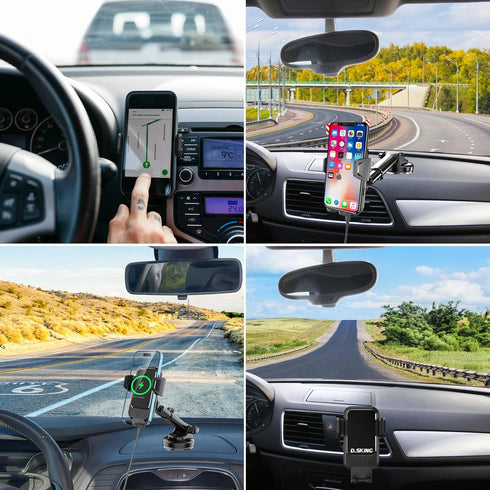 Auto Climping Wireless Car Charger Vent Mount, 15W Fast Charging Air Vent Car Phone Holder for iPhone 11/12/13/14/15 Mini/Pro 12/11/XS/XR/X/8,Sams...