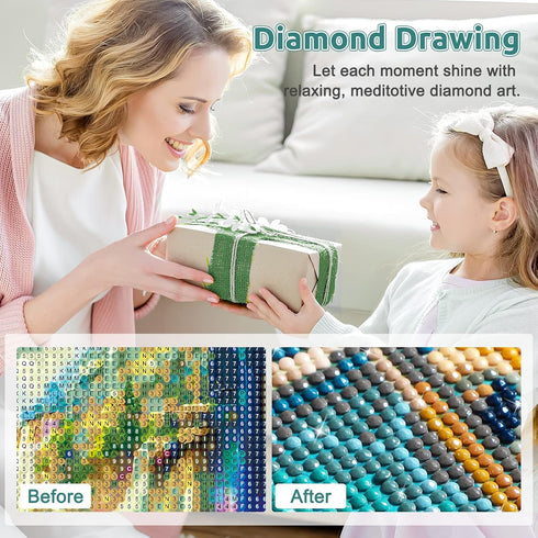 EOBROMD Fantasy Landscape Diamond Art Painting Kits for Adults, 5D Diamond Art Kits for Beginners, DIY Paint by Numbers with Full Drill Diamond Do...