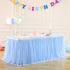 Baby Blue Table Skirt for Baby Shower Boy 6ft Light Blue Tulle Tutu Table Cloth for Elephant Birthday Party Ocean Baby Shark Gender Reveal Wedding...