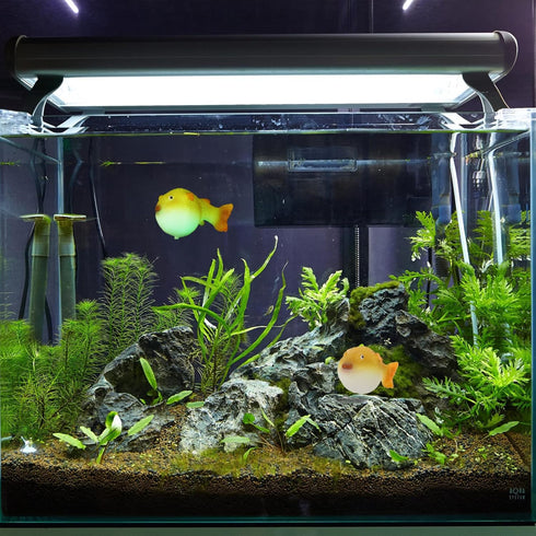 POPETPOP Luminous Puffer Fish Tank Aquarium Decoration, Fluorescent Simulation Puffer Cool Fish Tank, Fish Tank Decoration, Fake Fish Aquarium Orn...