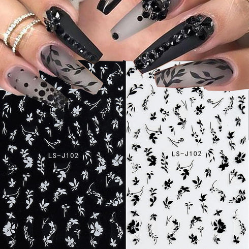 3D Nail Stickers Plant Leaf Nail Art Stickers for Nail Designs Retro Botanical Leaves Flower Nail Decals for Nail Art Supplies Foliage Nail Sticke...