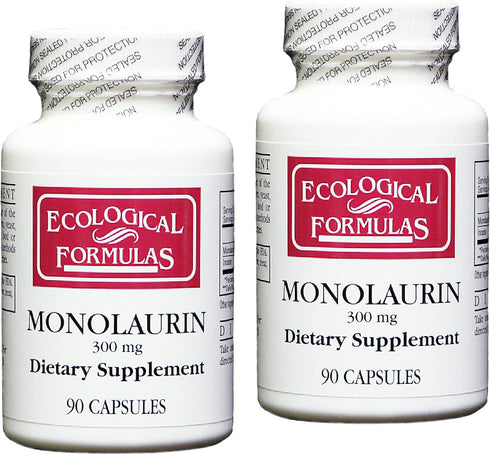 Ecological Formulas Monolaurin 300 mg 180 Capsules (90 Capsules x 2 Bottles)...
