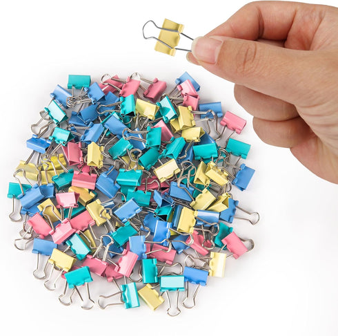 120 Pack Mini Binder Clips, Color Binder Clips, Small Paper Clips 15mm 5/8 Inch. Micro Size Office Clips for Home School Office and Business....