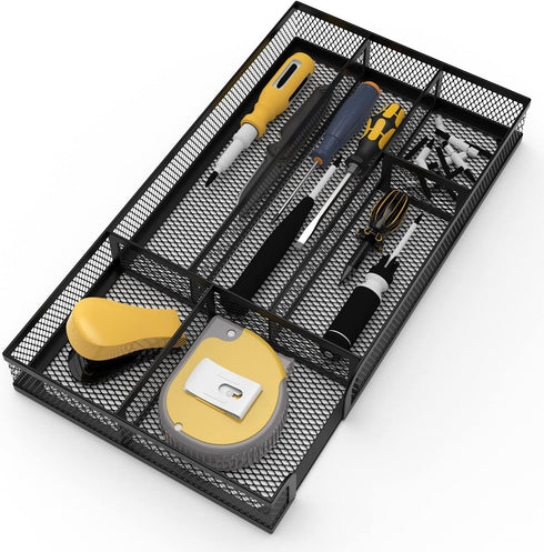 Drawer Organizer, Metal Mesh Dividers Desk Organizers, Pen Organizer for Desk Drawer Tray Box Accessories for Desktop, Bathroom, Kitchen, Makeup, ...