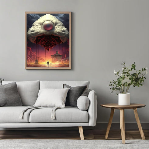 Posterizer 1 pcs-surrealist futuristic magic city-Abstract & Modern Art-Fantasy & Fiction Art-Gift for Art Lovers-Decor for Home & Office- UNFRAME...