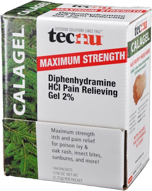 Calagel Tec Labs Tecnu Anti-Itch Gel, Maximum Strength Itch Relief for Rashes, Bug Bites, Stings & Minor Burn Relief – 1/16 Ounce Packets, 144 Cou...