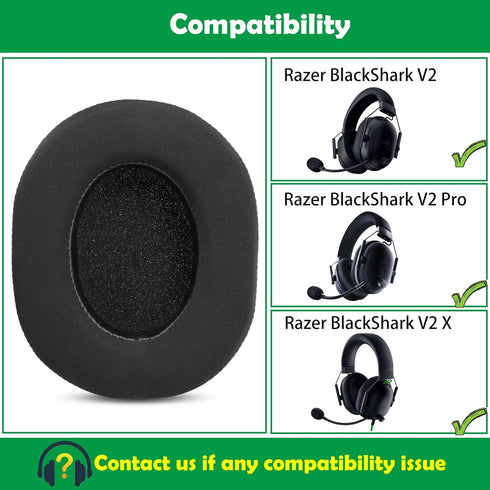Cooling Gel Replacement Earpads Cushions Compatible with Razer BlackShark V2/BlackShark V2 Pro/BlackShark V2 X Gaming Headset Ear Pads with Coolin...