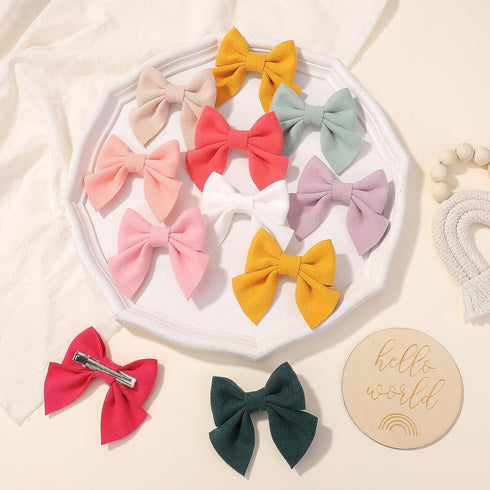 32PCS/16Colors 3.5 Inches Baby Girls Hair Bows Clips Alligator Clips Felt Woolen Hair Barrettes Hair Accessories for Toddlers Infants Kids and Lit...