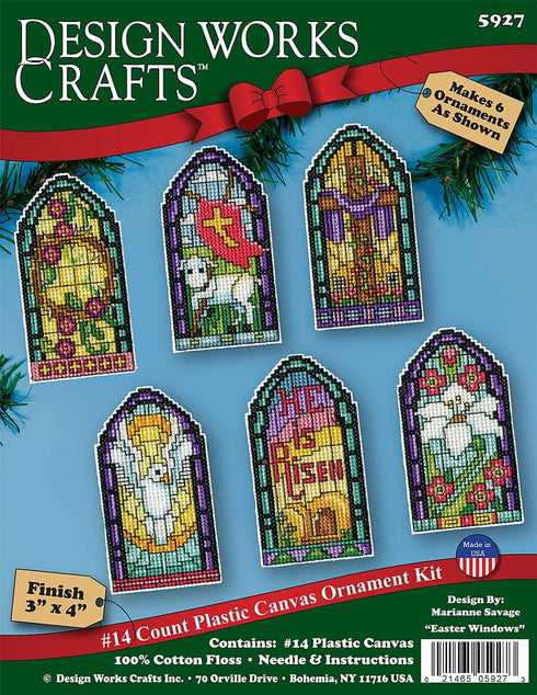 Design Works Crafts Easter Windows Counted Cross Stitch Ornament Kit, Mixed...