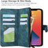 iCoverCase iPhone 13 Wallet Case with Card Holder, 2 in 1 PU Leather Magnetic Clasp Zipper Pocket Shockproof Detachable Flip Wrist Strap for (Blue...