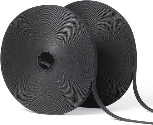 1/2in x 200ft Hook and Loop Roll | Double-Sided Strips, Self-Gripping Straps | Reusable Multi-Purpose Wrap Fasteners for Home, Office, Data Center...