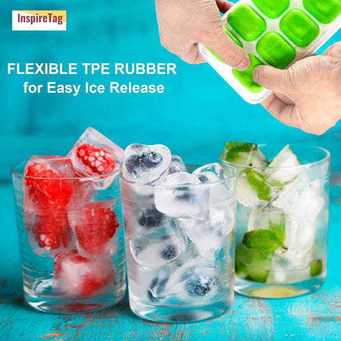 Ice Cube Tray 3 Pack, Easy Release Silicone Trays for Freezer, Nugget Ice Cube Tray, BPA Free, Stackable...