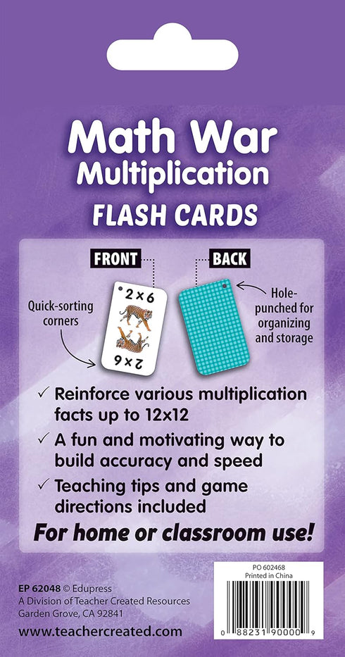 Teacher Created Resources Math War Multiplication Flash Cards (EP62048)...
