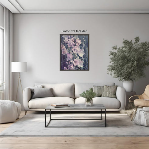 Posterizer 1 pcs-dainty pastel purple and pink flowers-Floral & Botanical Art-Abstract & Modern Art-Decor for Home & Office- UNFRAMED Wall Art...