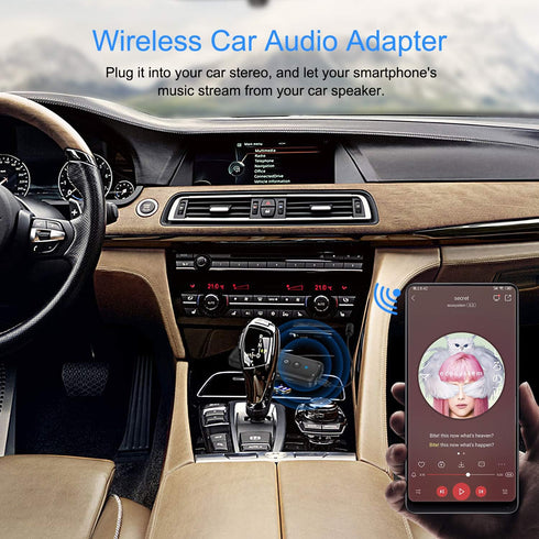 Bluetooth 5.0 Transmitter 3 in 1,Bluetooth Receiver,Wireless Adapter, Bluetooth Audio Adapter with 3.5mm AUX Stereo Output for TV, PC, car, Headse...