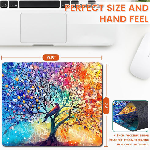 Mouse Pad, Non-Slip Rubber Base Mouse Mat Mousepad Waterproof Gaming Mouse Pad for Wireless Mouse, Computers Laptop Home Office (Tree of Life)...