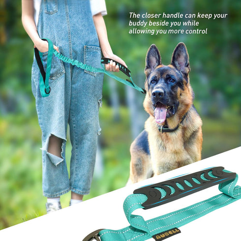 Reflective Dog Leash, Heavy Duty Dog Leash with Car Seat Belt and Padded Handle, Tactical Dog Leashes for Walking, No Pull Dog Leash for Large Med...