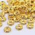 BronaGrand 100pcs 10 mm Golden Plated Rhinestone Spacer Beads Large Hole European Rondelle Beads Round Shiny Crystal Loose Beads for DIY Bracelet ...