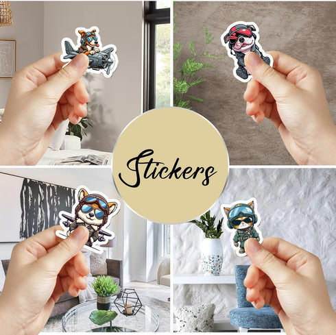Pack 50 PCS Plane Pilot Wing Stickers Waterproof Vinyl Decals Decor Laptop Airport Flying Vehicles Suitcase Water Bottle Gifts for Teens Adults Av...