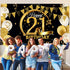 Birthday Party Decoration Extra Large Fabric Black Gold Sign Poster for Anniversary Photo Booth Backdrop Background Banner, Birthday Party Supplie...