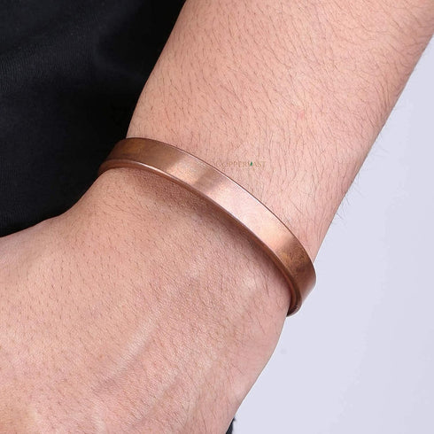 Copper Bracelets- for Men and Women| Set of 2 with Gift Box| Gift for Women & Men| Handmade 100% Copper (Plain and Inlay)...
