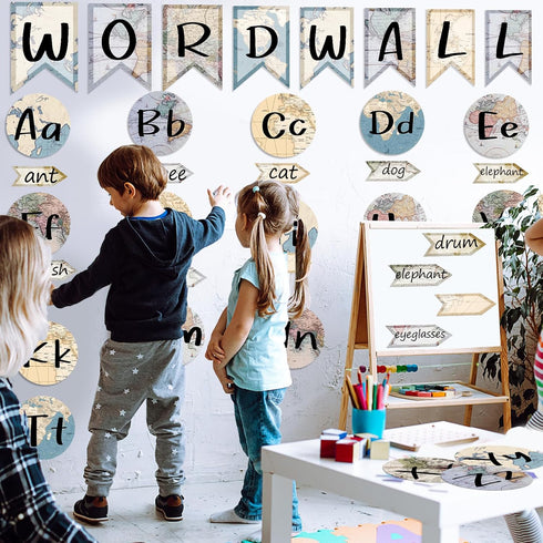 gisgfim Word Wall Classroom Bulletin Board Set Classroom Alphabet Letters for Wall Alphabet Classroom Decoration Supplies for Home Preschool Prima...