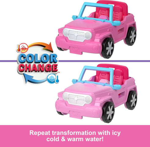 Barbie Mini BarbieLand Doll & Toy Vehicle Sets, 1.5-inch Doll & SUV with Color-Change Surprise & Tent Accessory...