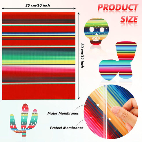 Cinco De Mayo Printed Transfer Vinyls HTV Mexican Design Heat Transfer Vinyls Serape Pattern Vinyls Striped Vinyl Sheets for Mexican Fiesta Theme ...