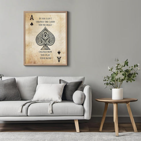 Posterizer 1 pcs-Change How You Play Your Hand-Poker Card-Artistic Word Art-Motivational & Inspirational Art- unframed wall art...