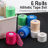 6 Rolls Athletic Tape Set - 4 Rolls Foam Pre Wrap & 2 Rolls White Athletic Tape, Underwrap Soft Foam Strip White Sports Tape, Protecting Ankles Wr...