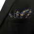 S&W SHLAX&WING Classic Handkerchief for Men Blue Orange Flower Pocket Square 12.6"...