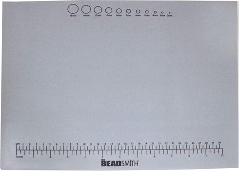 The Beadsmith Non-Slip Treasure Mat, 11 x 14 inches, non-slip rubber base with soft padded surface, laser printed measurements in both inches and ...