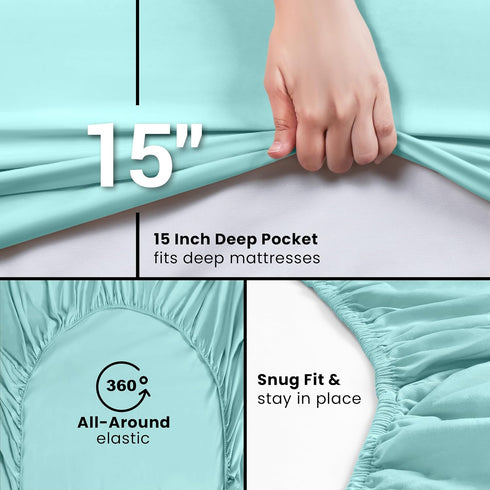Utopia Bedding King Fitted Sheet - Bottom Sheet - Deep Pocket - Soft Microfiber - Shrinkage and Fade Resistant - Easy Care -1 Fitted Sheet Only (S...