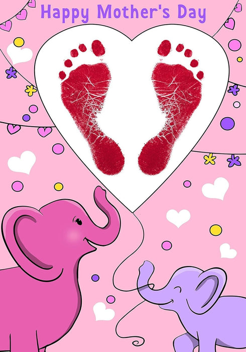 ReignDrop Ink Pad For Baby Footprint & Handprint - Creates Impressive Long Lasting Keepsake Stamp for Infant & Kids. Smudge Proof, Easy to Wipe Of...