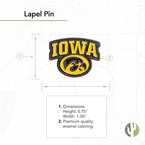 Desert Cactus University of Iowa Hawkeyes Lapel Pins Logo Enamel Made of Metal (Pin C)...